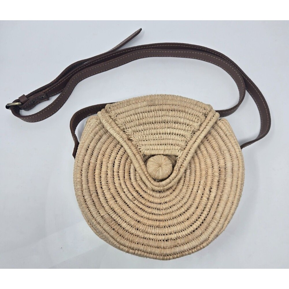 Palm & Hilly Anouk Raffia Straw Crossbody Bag Boho Coastal Beach Purse
